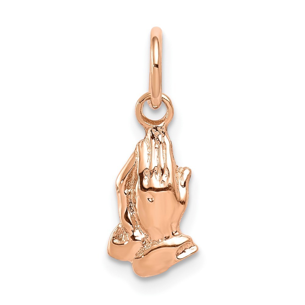 Million Charms 14k Rose Gold Religious Themed Praying Hands Charm
